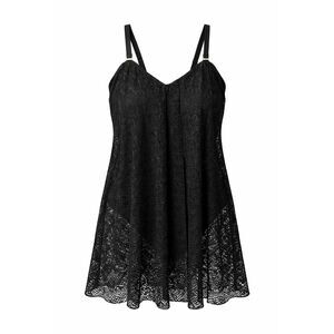 Swimsuits For All One Piece Size 16 Black Mesh Skirted Swimsuit Removable Straps